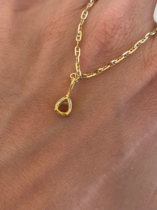 14K Gold Pear Cut Natural Diamond Pendant (0.40 ct)