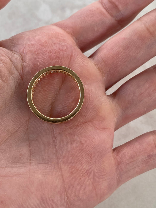 Vintage 14K Gold 3 Carat Natural Baguette Diamond Eternity Ring
