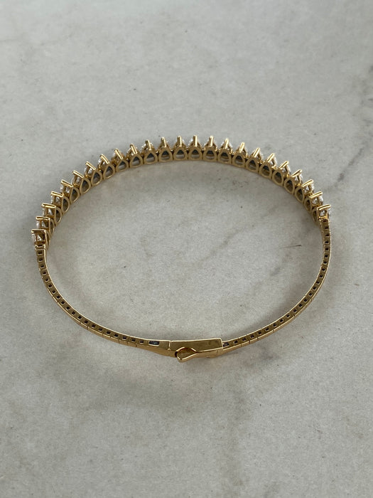 14K Flexible Pear Lab Diamond Bangle Bracelet – 5 CTW