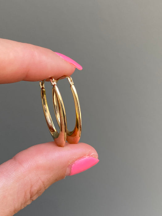 10k oval hoop earrings