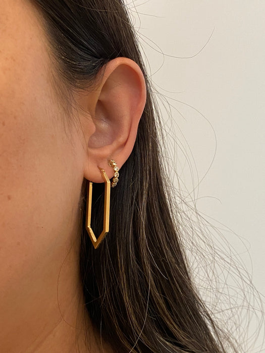 14k pointed geometric hoop earrings