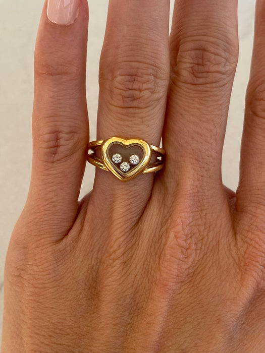 Vintage 18K Chopard Happy Diamonds Heart Ring