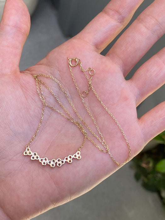 14k rainbow clover necklace