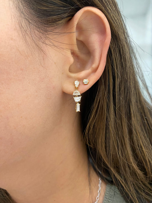 14K Lab Diamond Articulated Drop Earrings – 2.40 CTW