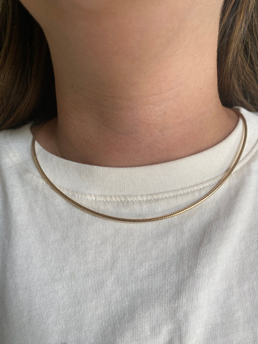 14K Gold Omega Necklace – 18.5 Inches