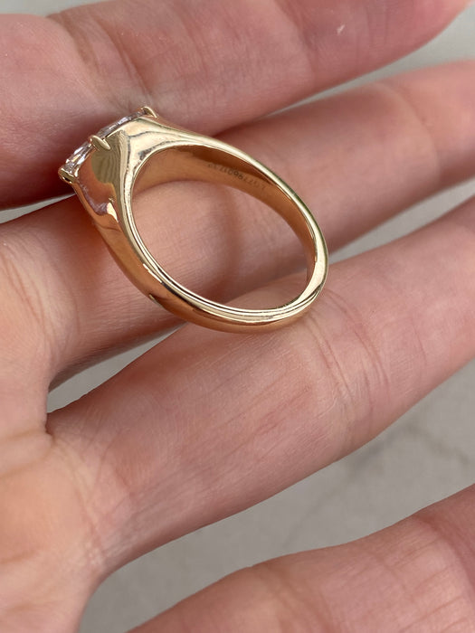 14K Gold 2.01 Carat East-West Marquise Lab Diamond Ring