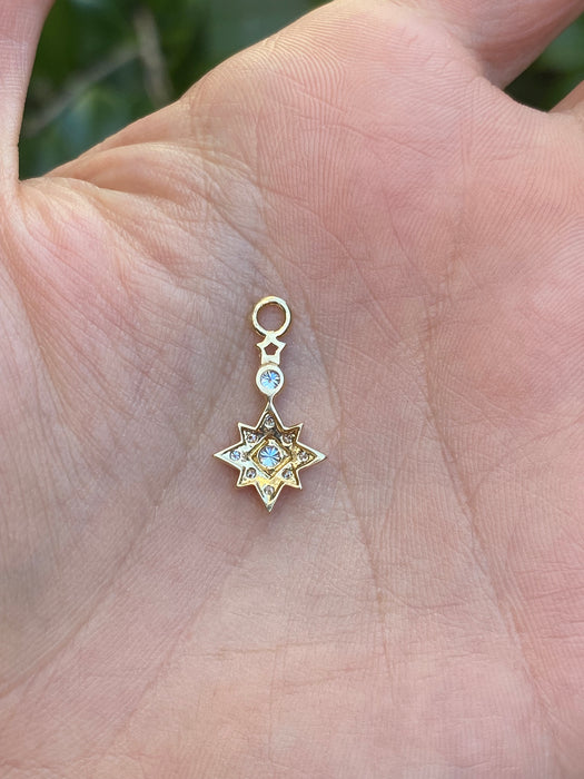 14k lab diamond star pendant