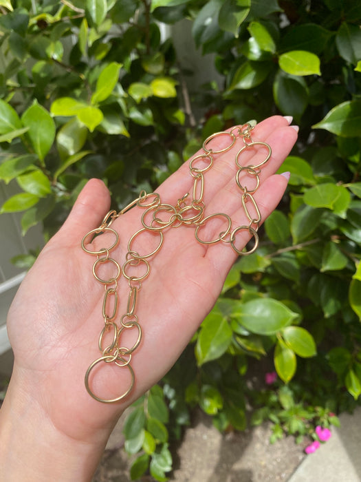 14k circle link necklace 18”