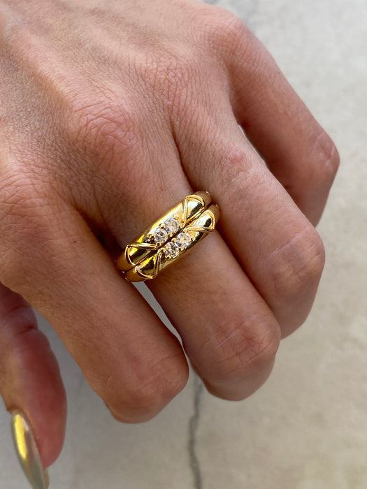 Vintage 18K Gold Convertible Diamond Ring – Hidden Diamond Reveal