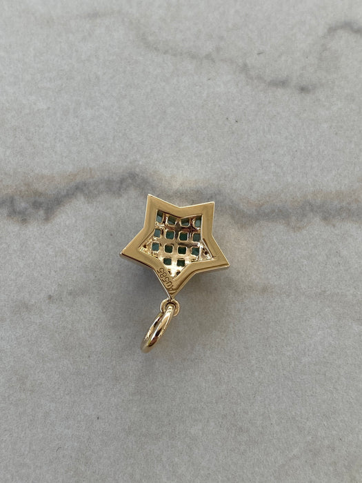 The WISH MINI: 14K Gold Invisible Set Emerald Star Pendant