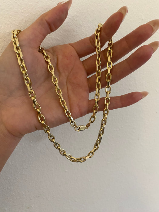 14K Gold Biker Chain Necklace — 22 Inches