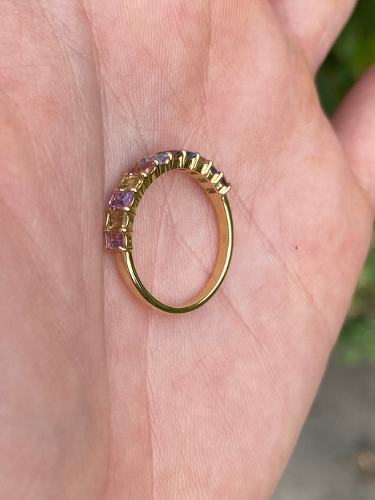 18k pastel rainbow sapphire ring size 6