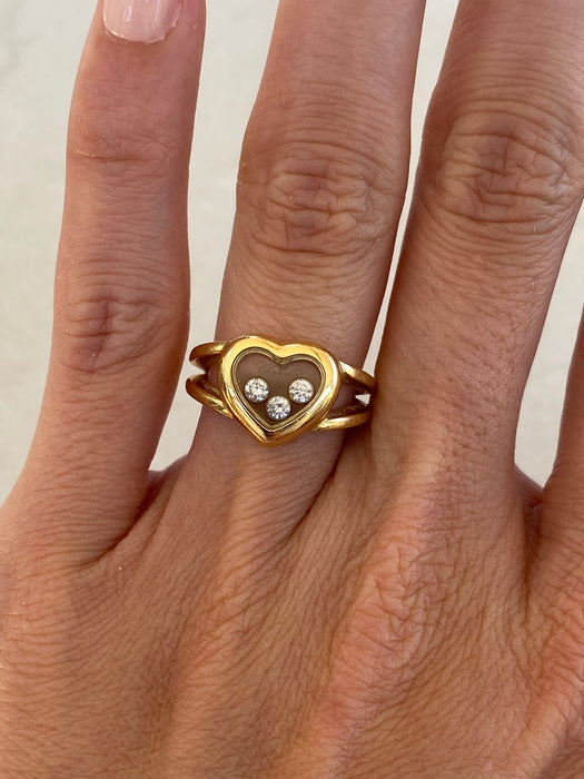 Vintage 18K Chopard Happy Diamonds Heart Ring