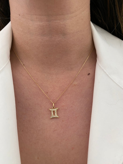 18k diamond zodiac charm pendant