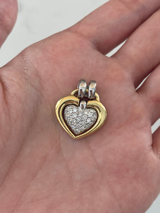 18k and platinum diamond heart pendant