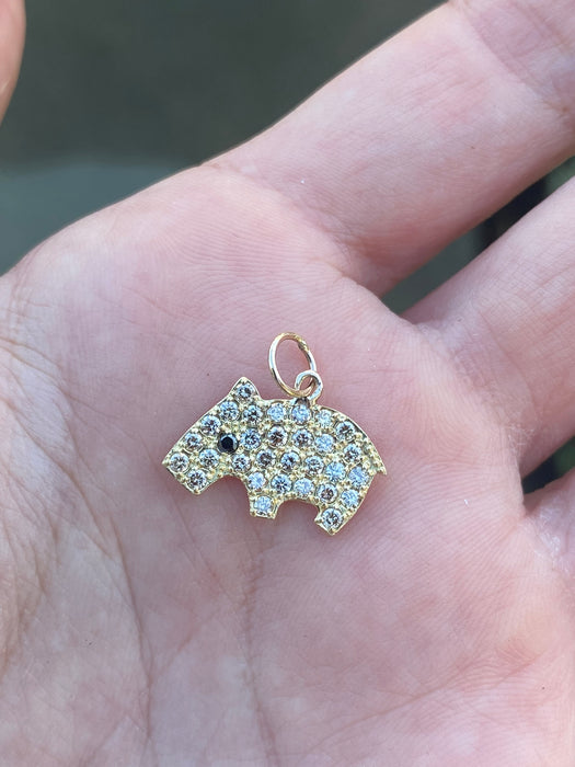 18k diamond capybara charm