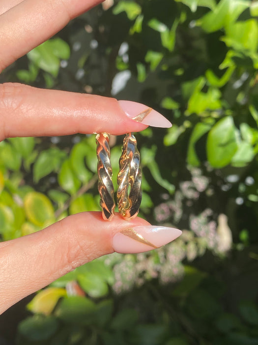 14k twisted hoop earrings