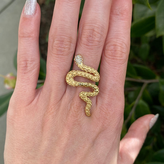 18k diamond snake ring size 7.5