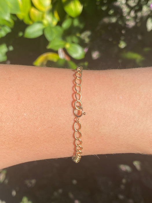 14k rolo link bracelet