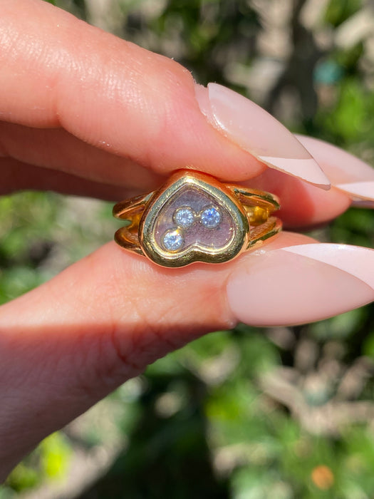 Vintage 18k Chopard Happy Diamonds Heart Ring