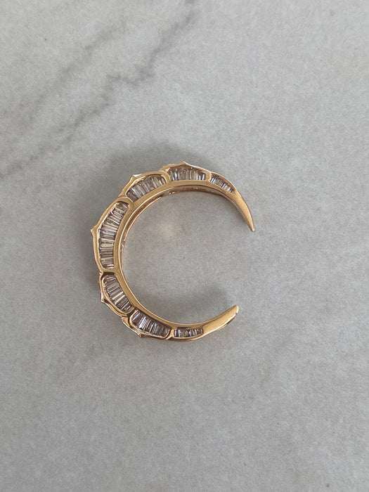Vintage 18K Rose Gold Crescent Moon Necklace