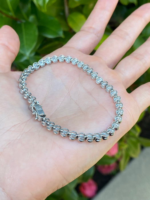 Vintage Platinum 850 Bezel Set 2 TCW Diamond Tennis Bracelet