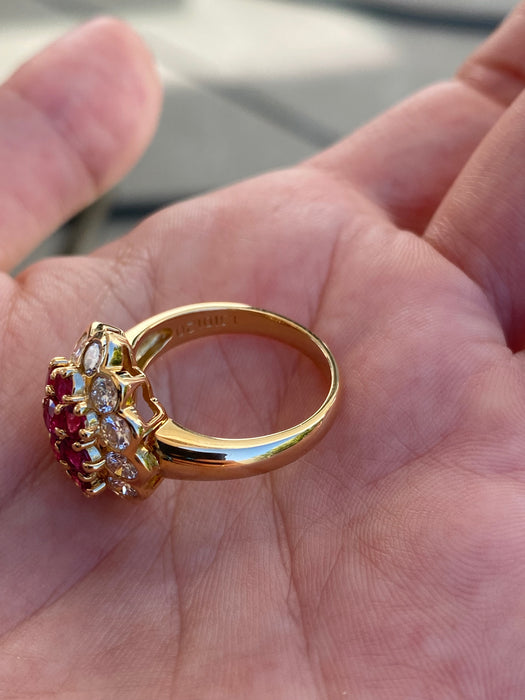 18k diamond and ruby ring size 6.5