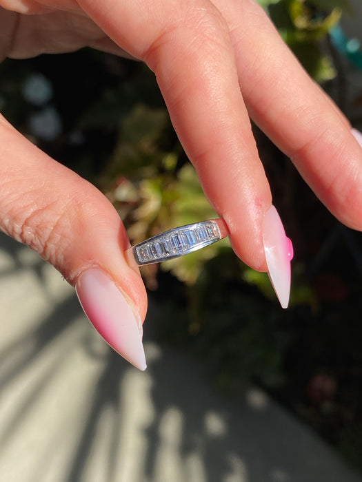 Vintage Platinum 900 Emerald Cut Diamond Ring – 0.82 TCW, Size 6.5
