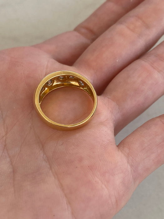 Vintage 18K Gold Multi-Shape Diamond Ring