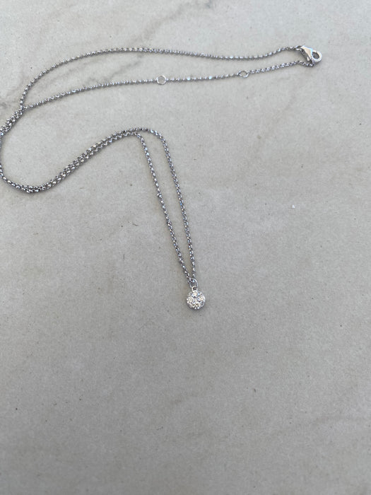 14K White Gold Lab Diamond Pendant with Necklace
