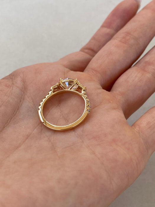 14K 2.09 TCW East-West Oval Lab Diamond & Baguette Ring