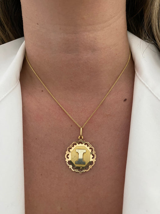 18K Gold Vintage Letter “I” Charm