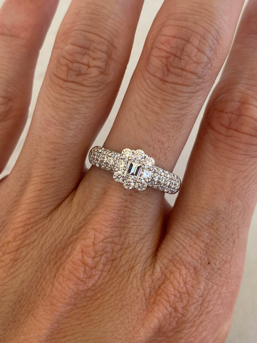 Vintage Platinum 900 Diamond Ring | 1.01 TCW Diamonds