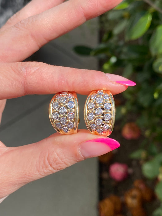 14k diamond two tone earrings