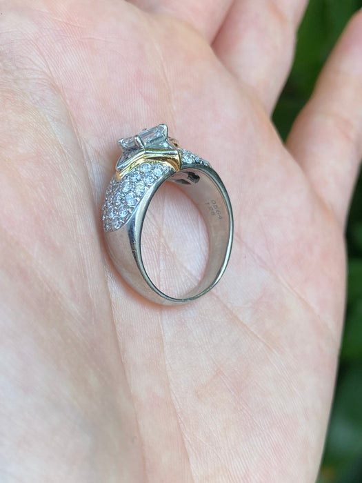 Platinum 18k diamond ring size 6.25