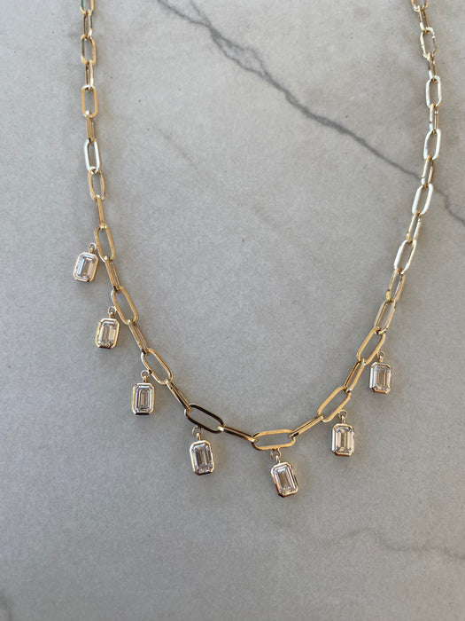 14K 3.7 TCW Lab Diamond Paperclip Necklace