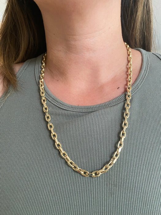 14K Gold Biker Chain Necklace — 22 Inches