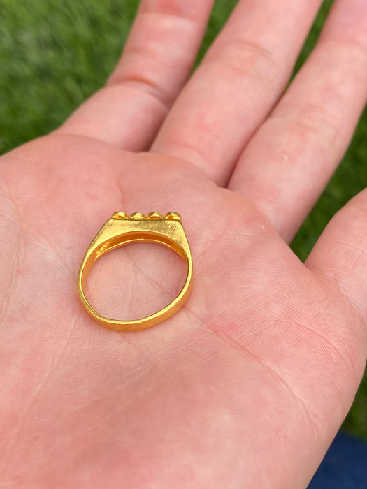 Vintage 24k Pure Gold Fluted Circle Ring