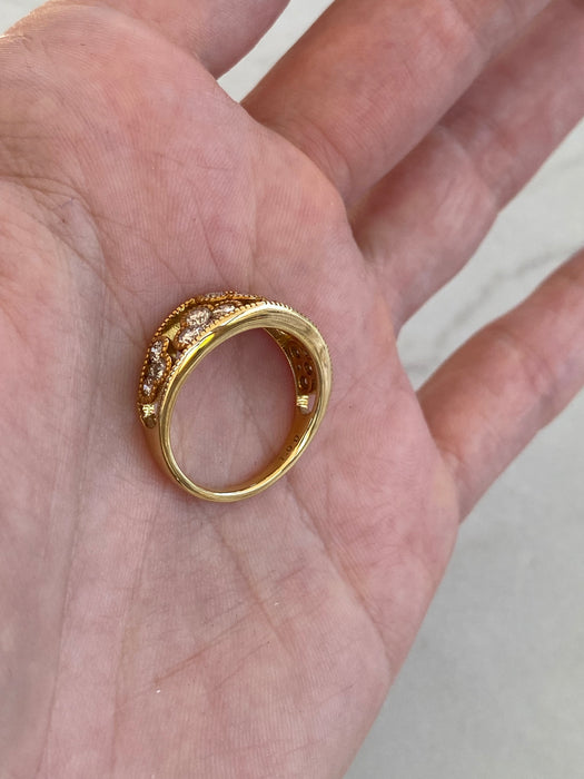 Vintage 18K Yellow Gold Diamond Cloud Ring
