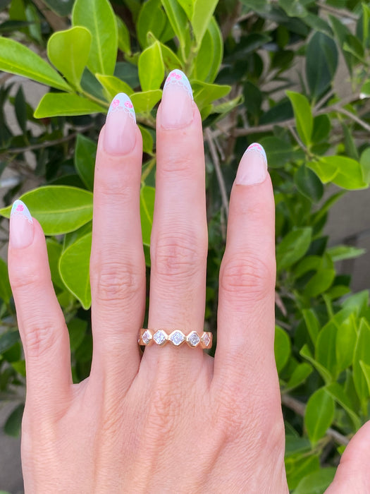 14K Bezel Set Asscher Cut Lab Diamond Ring