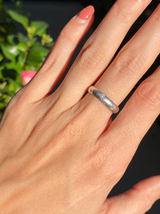 14k white gold diamond etoile eternity ring size 6.75