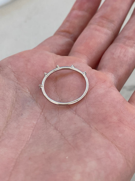 14K White Gold Lab Diamond Stacker Ring