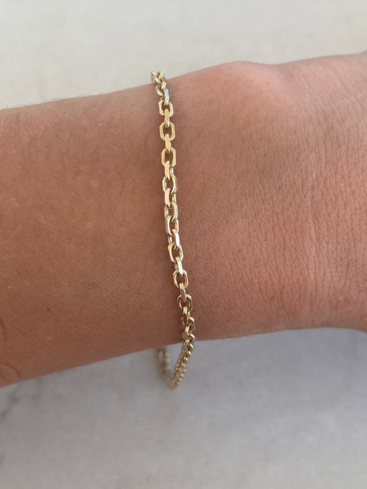 Vintage Solid 14K Mini Biker Link Bracelet