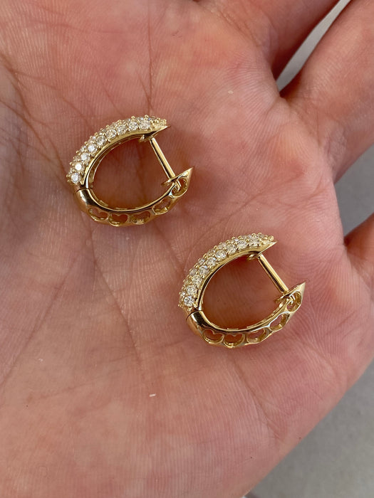 14K Gold Natural Diamond Hoop Earrings – 1.20 TCW