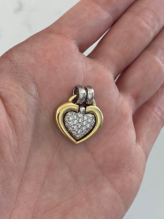 18k and platinum diamond heart pendant