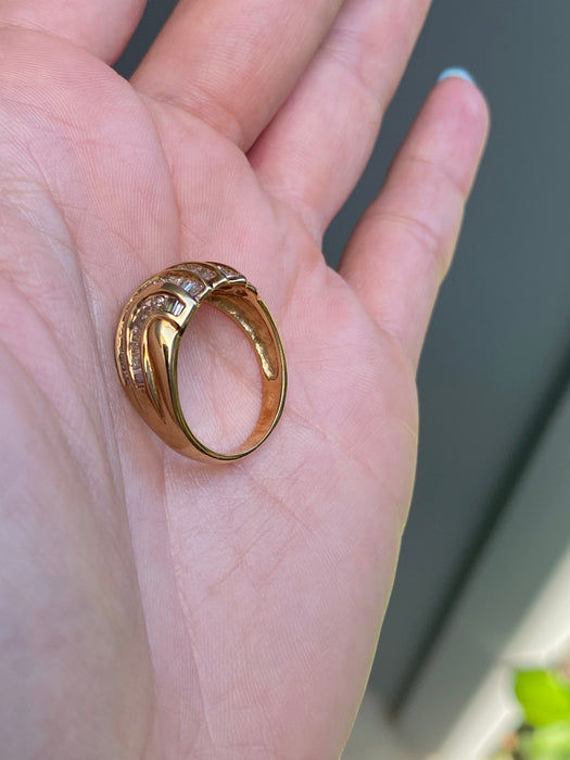 18k diamond baguette ring size 6.75