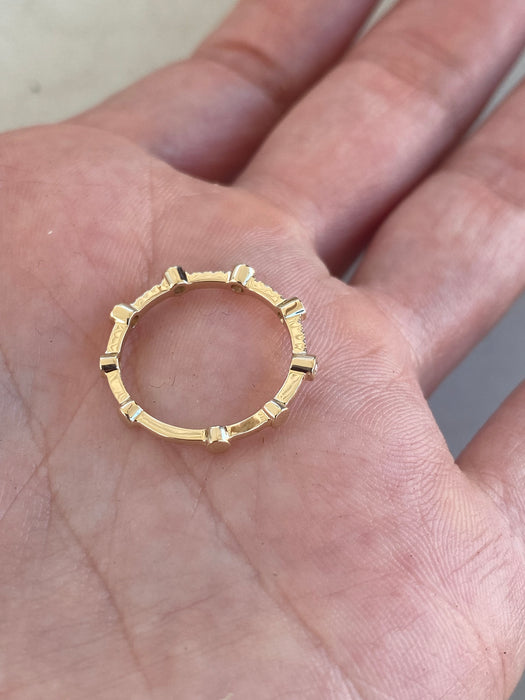 14K Gold Natural Diamond Pinky Ring