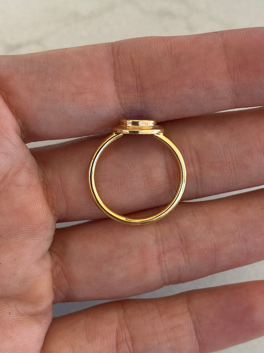 18K Gold East-to-West Tanzanite Ring Size 6