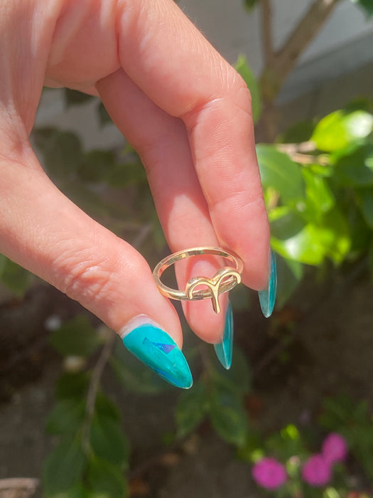 14k Aries zodiac ring size 6