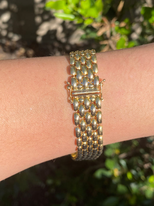 Vintage 14K Gold Panther Link Bracelet